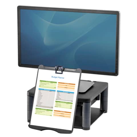 Supporto FELLOWES Premium Plus per monitor plastica riciclata grafite 34,3x33,3x6,4-16,5 cm - 9169501